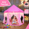 Senodeer Princess Tent with Rug, Star Lights, Starry Projector Night Light for Girls, Pink Play Tent for Kids, Girls Toys Set for Indoor and Outdoor Games, Princess Castle Playhouse