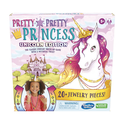 Hasbro Gaming Pretty Princess Unicorn Edition Board Game, Includes 20 Pieces, Easter Basket Stuffers or Gifts for Kids (Amazon Exclusive)