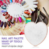 Resin Nail Art Palette Nail Mixing Palette Polish Color Mixing Plate Golden Edge Nail Holder Display Board Heart Shape Cosmetic Mixing Tools