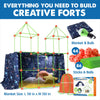 Tiny Land Fort-Building-Kit 130 Pieces with Blanket & Light, 3 in 1 Blanket Fort Toy for 5,6,7,8 Years Old Boy & Girls-STEM Building Toys DIY Castles Tunnels Play Tent Rocket Tower Indoor & Outdoor