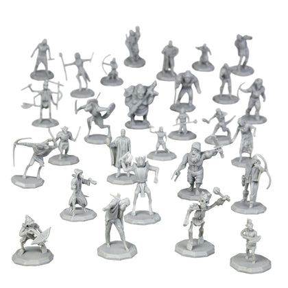 28 Paintable Fantasy Mini Figures- All Unique Designs- 1