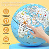 JOWHOL Illuminated Globe for Kids Learning with Animals illustrations Easy to Read 8'' Small World Globe for Classroom Geography Educational Tool Gifts for Children Students