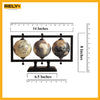Rely+ Set of 3 4'' World Globe Sturdy Metal Stand (NOT PLASTIC!) - Rotating Desktop Globe For Geographic Home Desk Table Office Gift - Book Shelf Decor World Globe - Landscape
