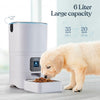 Smart Automatic Cat Feeder - 6-L Reliable Automatic Cat Food Dispenser with Display LCD Screen for Easy Set Up -Portion Control Automatic Dog Feeder - (White, 6 Litter (25 Cups))