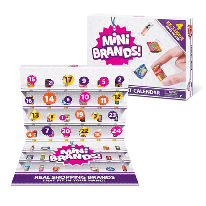 Mini Brands Advent Calendar 2023 by ZURU Mini Brands Limited Edition Advent Calendar with 4 Exclusive Minis, Mystery Collectibles Toys Comes with 24 Minis(Multi color)