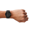Diesel Men's 52mm Double Down Quartz Silicone Three-Hand Watch, Color: Black (Model: DZ1437)
