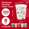 Fit Meal Prep 50 Pack 8 oz Christmas Coffee Cups, Durable Thickened Christmas Disposable Paper Cups for Hot Beverage Chocolate Tea Cocoa, Xmas Party Cups for Kids, Adult, Party, Holiday