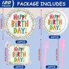 TeeFity 120 Pcs Confetti Birthday Party Tableware Set, Party Table Colorful Decorations Supplies Include 7 Inch and 9 Inch Paper Plates, Napkins and Forks Spoons for 24 Guests