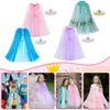 Latocos 8Pcs Princess Cape Girls Princess Cloak with Tiara Crown for Little Girls Dress up Pretend Play Christmas Cosplay Party Accessories