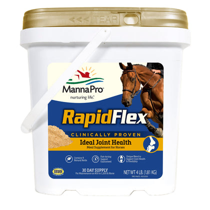 Manna Pro Rapid Flex | Fast Acting Joint Supplement for Horses | Clinically Proven Unique Patented Formula | 4 Pounds, White