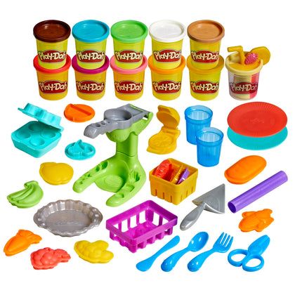 Play-Doh Farmer's Market Kitchen Playset, 28 Play Food Accessories and Tools, 11 Colors, Gifts for Kids, Preschool Toys, Ages 3+ (Amazon Exclusive)