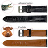 vinacreations 18mm Black Alligator Belly Leather Watch Band Crocodile Strap Men Quick Release Premium Replacement Wristwatch Band Buckle Handmade by Vietnamese DH-01-18MM