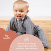 SleepingBaby Zipadee-Zip Transition Swaddle - Fleece Baby Sleep Sack with Zipper - Heather Grey, Large (12-24 Month)
