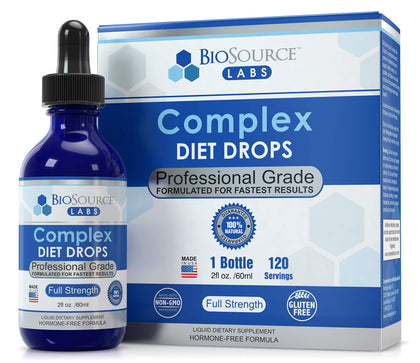BioSource Labs Complex Diet Drops - Best Natural Weight Management Drops for Men and Women (1 Bottle, 2 fl oz)
