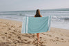 GLAMBURG Peshtemal Turkish Beach Towel 100% Cotton Oversized 36x71 Set of 6 for Adults, Soft Durable Absorbent Extra Large Hammam Bath Sheet - Teal