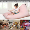 Stuffed Animal Storage Bean Bag Chair for Kids and Adults, Luxury Velvet Stuffed Animal Bean Bag Storage, Kids Bean Bag Chair Cover, Stuffie Seat - Cover ONLY(Sweet Pink 200L/52 Gal)