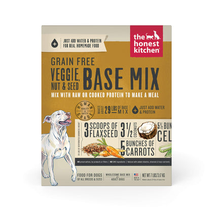 The Honest Kitchen Human Grade Dehydrated Grain Free Veggie, Nut & Seed Base Mix for Dogs 7 lb - Kindly
