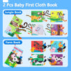 beiens Baby Books 0-6 Months, 2PCS Baby Toys 0-3-6-12-18 Months, Touch Feel Sensory Cloth Crinkle Soft Books, Tummy Time Toys, Infant Newborn Toys, Baby Boy Girl Shower Gifts Stroller Toys
