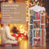 Freeote Hanging Gift Wrap Storage Organizer, 40x16 Inch Wrapping Paper Storage Hanging Gift Bag Organizer Station with Multiple Pockets, White