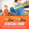 NERF Fencing Duel Swords Set - Kids Retractable Fencing Swords - Integrated Knockdown Targets - Glow in The Dark Light Up for Play Duels - Fencing Game for Kids