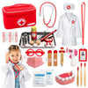 KODATEK Doctor Kit for Kids, 34 Pcs Pretend Playset kit for Toddlers 3-5, with Doctor Costume, Real Stethoscope & Other Accessories, Dentist Kit for Kids, Toys for Boys and Girls Fun Role Playing Game