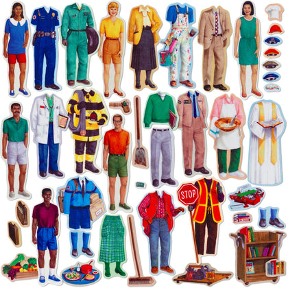 Little Folk Visuals Community Helpers Felt Learning Toy Set, Precut Felt Board Figures for Kids and Toddlers to Learn Career Duties and Responsibilities, 44 Piece Set and Lesson Guide