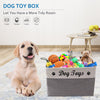 Tomlster Dog Toy Box Large - Dog Toy Basket, Collapsible, Suitable for Dog Toy Storage, Dog Toy Bin with Comfortable Handles, dog accessories - Grey