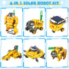 Playsheek STEM Projects for Kids Ages 8-12 Solar Robot Kit 6-in-1 Space Toys for 10-Year-Old Boy Girl Gift Building Toys Science Kits Christmas Birthday Gifts for 8 9 10 11 12 Year Old, Yellow