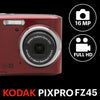 KODAK PIXPRO FZ45-RD 16MP Digital Camera 4X Optical Zoom 27mm Wide Angle 1080P Full HD Video 2.7