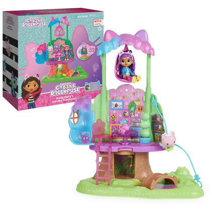 Gabby's Dollhouse, Transforming Garden Treehouse Playset with Lights, 2 Figures, 5 Accessories, 1 Delivery, 3 Furniture, Kids Toys for Ages 3 and up