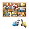 Melissa & Doug Wooden Construction Site Vehicles With Wooden Storage Tray (8 pcs) - Vehicle Toys, Cars For Toddlers And Kids Ages 3+