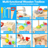 Wooden Kids Tool Set Toy for 2 3 4 5 Years Old Boy Girl, 36 Pcs Stem Montessori Toy for Kid 1-3, 2-4, Pretend Play Toddler Toys Inc Box, Learning Educational Construction Toy, Birthday Gift for Kids