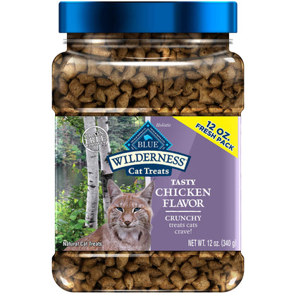 Blue Buffalo Wilderness Crunchy Cat Treats, Chicken 12-oz Tub