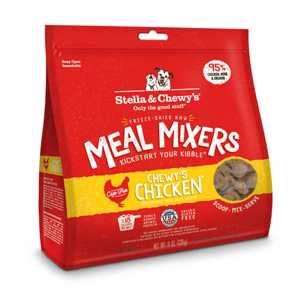 Stella & Chewy's Freeze Dried Raw Chewys Chicken Meal Mixers - Dog Food Topper for Small & Large Breeds - Grain Free, Protein Rich Recipe - 8 oz Bag