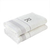SKL Home Casual Monogram Bath Towel, R, 28x54, White