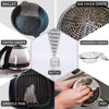 Most Basic 2 Pieces Set | Plastic Pan Pot Dish Scraper+Cast Iron Skillet Cleaner Scrubber Stainless Steel, Cleaning Kit Chain Mail Scrubber for Carbon Steel Wok 316 Chainmail Scrubber Scrub Cast Iron
