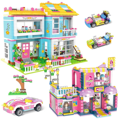 1655 Pieces Friends House Building Blocks Set Hair Salon Creative Toy Building Kit for Kids Best Learning and Roleplay STEM Construction Toy Gifts with Storage Box for Girls 6-12