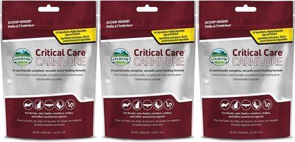 Oxbow 3 Pack of Critical Care Carnivore, 2.47 Ounces Each, Support Supplement for Small Pets