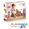 Playmags 100-Piece Magnetic Tiles Building Blocks Set, 3D Magnet Tiles for Kids Boys Girls, Educational STEM Toys for Toddlers