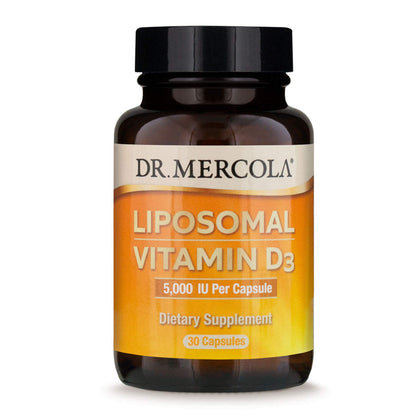 Dr. Mercola, Liposomal Vitamin D3 Dietary Supplement, 5,000 IU, 30 Servings (30 Capsules), Supports Heart and Immune Health, Non GMO, Soy Free, Gluten Free