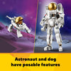 LEGO Creator 3 in 1 Space Astronaut Toy, Building Set Transforms from Astronaut Figure to Space Dog to Viper Jet, Space-Themed Gift Idea for Boys and Girls Ages 9 Years Old and Up, 31152
