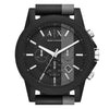 A|X ARMANI EXCHANGE Men's Black & Gray Silicone Strap Watch, Black, 22 (Model: AX1331)