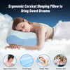 CloudBliss Memory Foam Pillow, Ergonomic Neck Contour Cervical Pillow for Neck and Shoulder Pain, Orthopedic Pillow for Neck Pain Relief, for Sleeping Side, Back, Stomach Sleepers - Blue, Standard