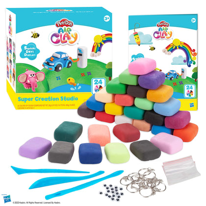 Play-Doh Air Clay Super Creation Studio - 24pcs Vibrant Colors Air Dry Clay for Kids