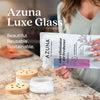 Azuna Air Freshener & Odor Eliminator Gel 2 Room Kit, Includes (2) 8 oz. Unfilled Luxe Glass Jars & 12 oz. Refill with Lavender & Tea Tree Essential Oil, Aromatherapy, Works 24/7 for 60-90 Days