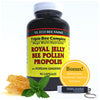 Worldwide Nutrition Y.S. Eco Bee Farms Triple Bee Complex Royal Jelly Bee Pollen Propolis with Korean Ginseng - Health and Wellness Organic Bee Pollen Supplement - 90 Ct w/Multi Purpose Key Chain