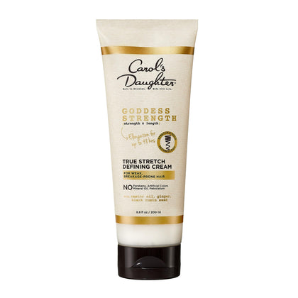 Carol's Daughter Goddess Strength True Stretch Defining Hair Cream with Castor Oil, Moisturizing Hair Care to Define Curly Hair for Up To 48HR, 6.8 Fl Oz
