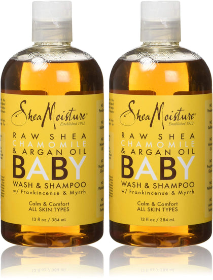 Shea Moisture Baby Shampoo & Wash 13 Ounce Chamomile & Argan Oil (384ml) (2 Pack)