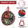 Coume 4 Pcs Christmas Wreath Storage Bag 24 Inch Garland Wreaths Container with Clear Window for Xmas Holiday Storage Bags Box Protection for Holiday Wreath Water Resistant Holder