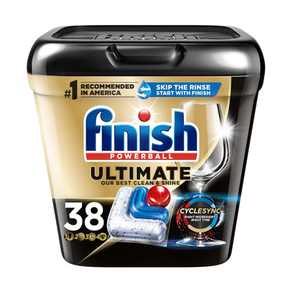 Finish Ultimate Dishwasher Detergent- 38 Count - With CycleSync Technology - Dishwashing Tablets - Dish Tabs